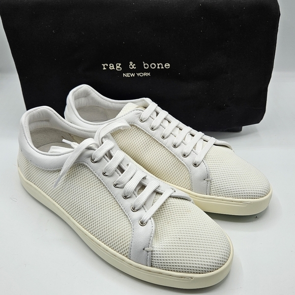 NWB Rag and Bone kent lace up sneakers off white mesh size 39.5 - Picture 1 of 16